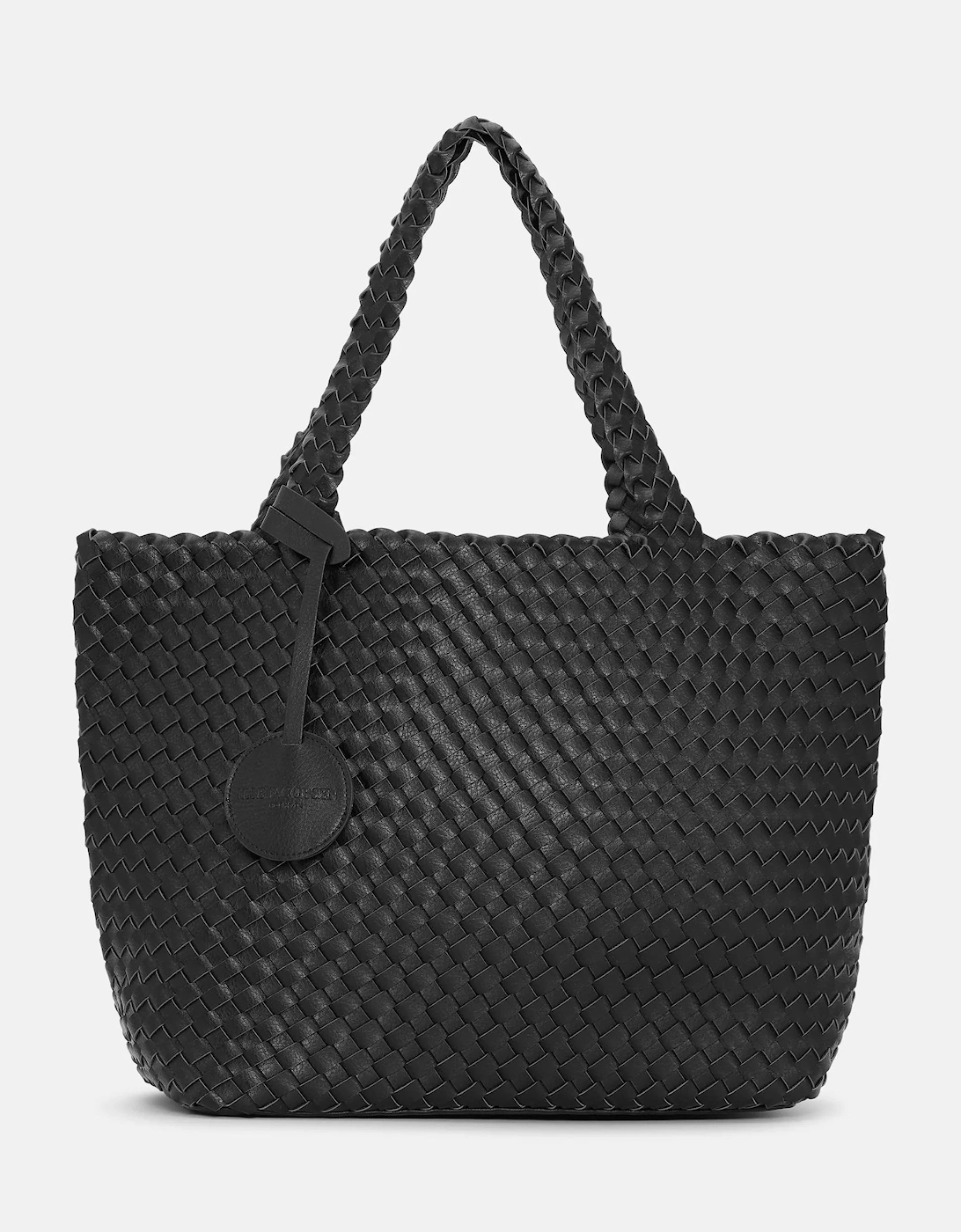 Braided tote bag in black gun metal, 5 of 4