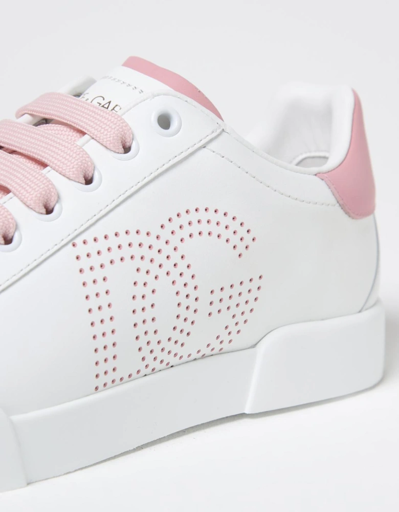 Leather Sneakers Studded Logo