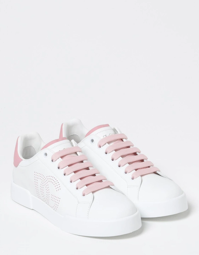 Leather Sneakers Studded Logo