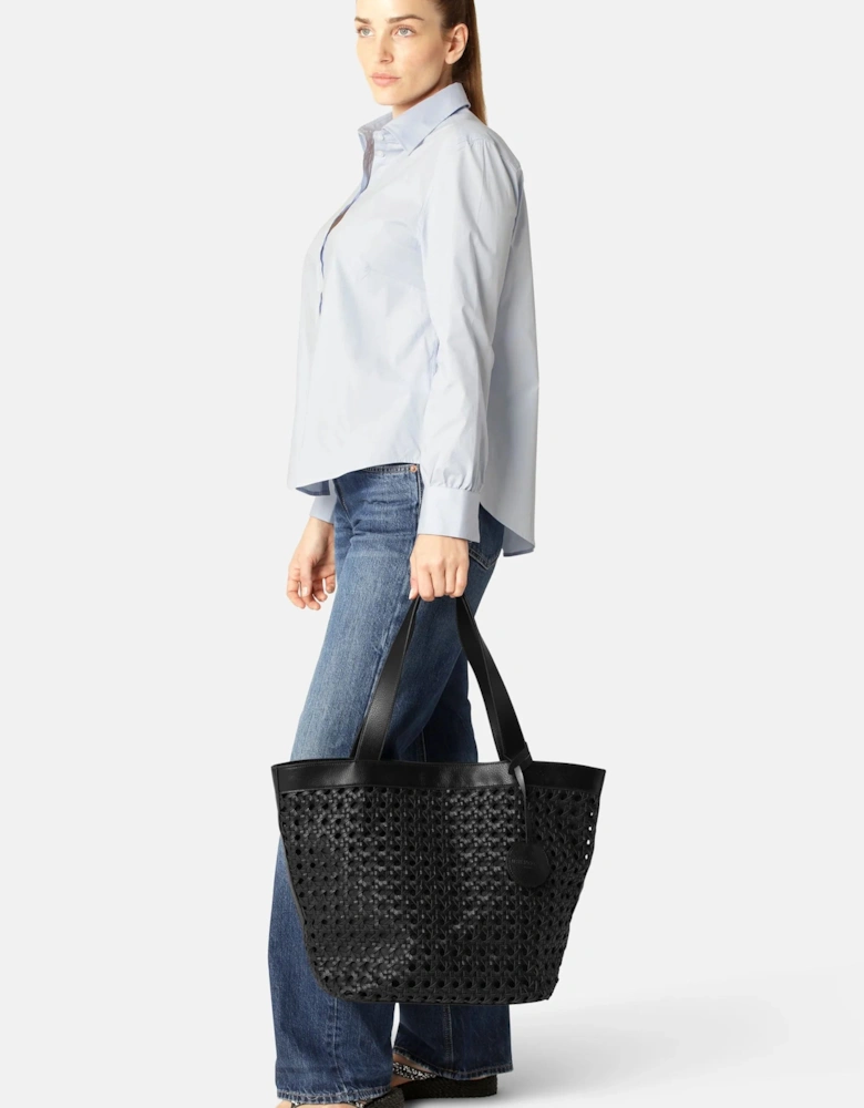 Large black rattan style bag