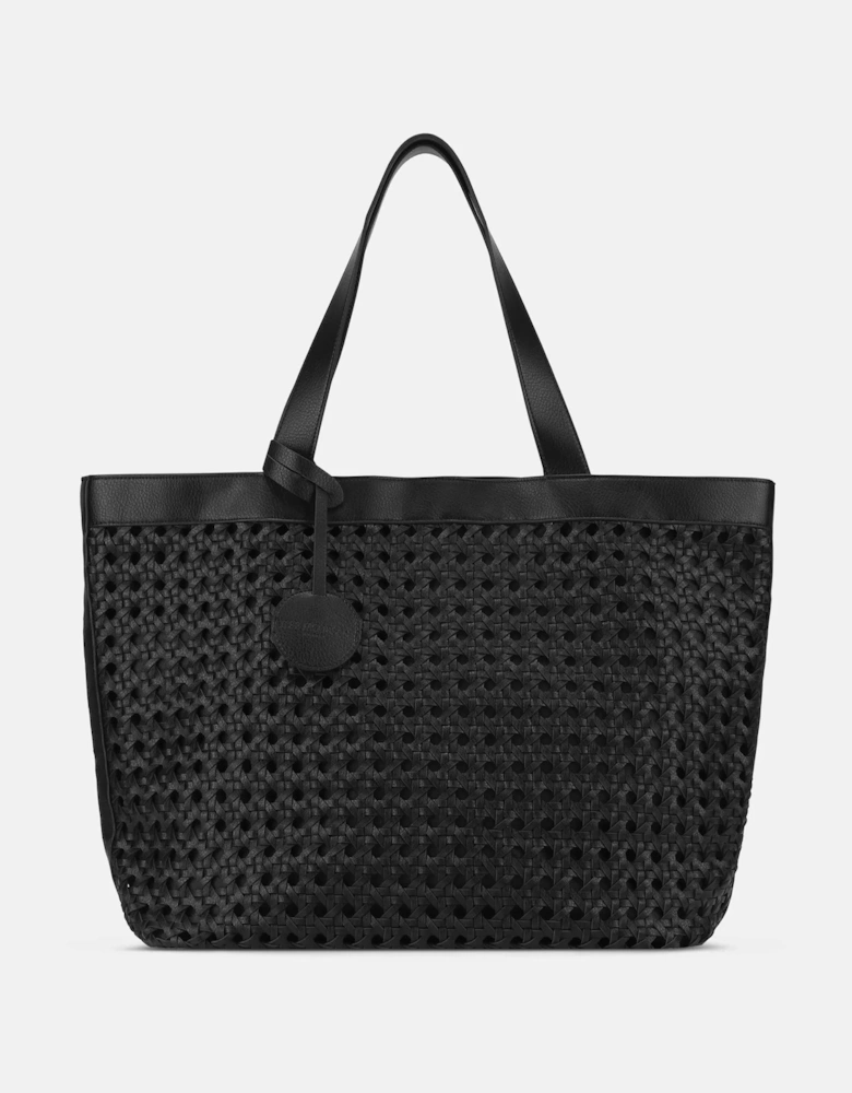 Large black rattan style bag