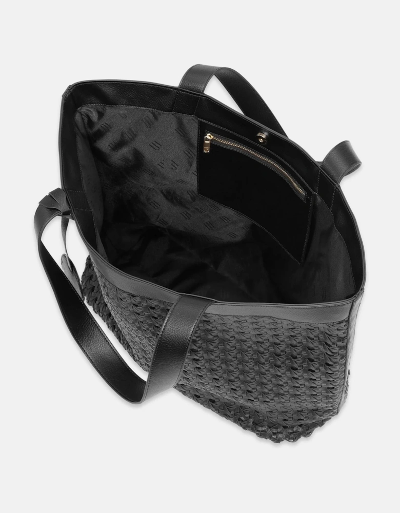 Large black rattan style bag