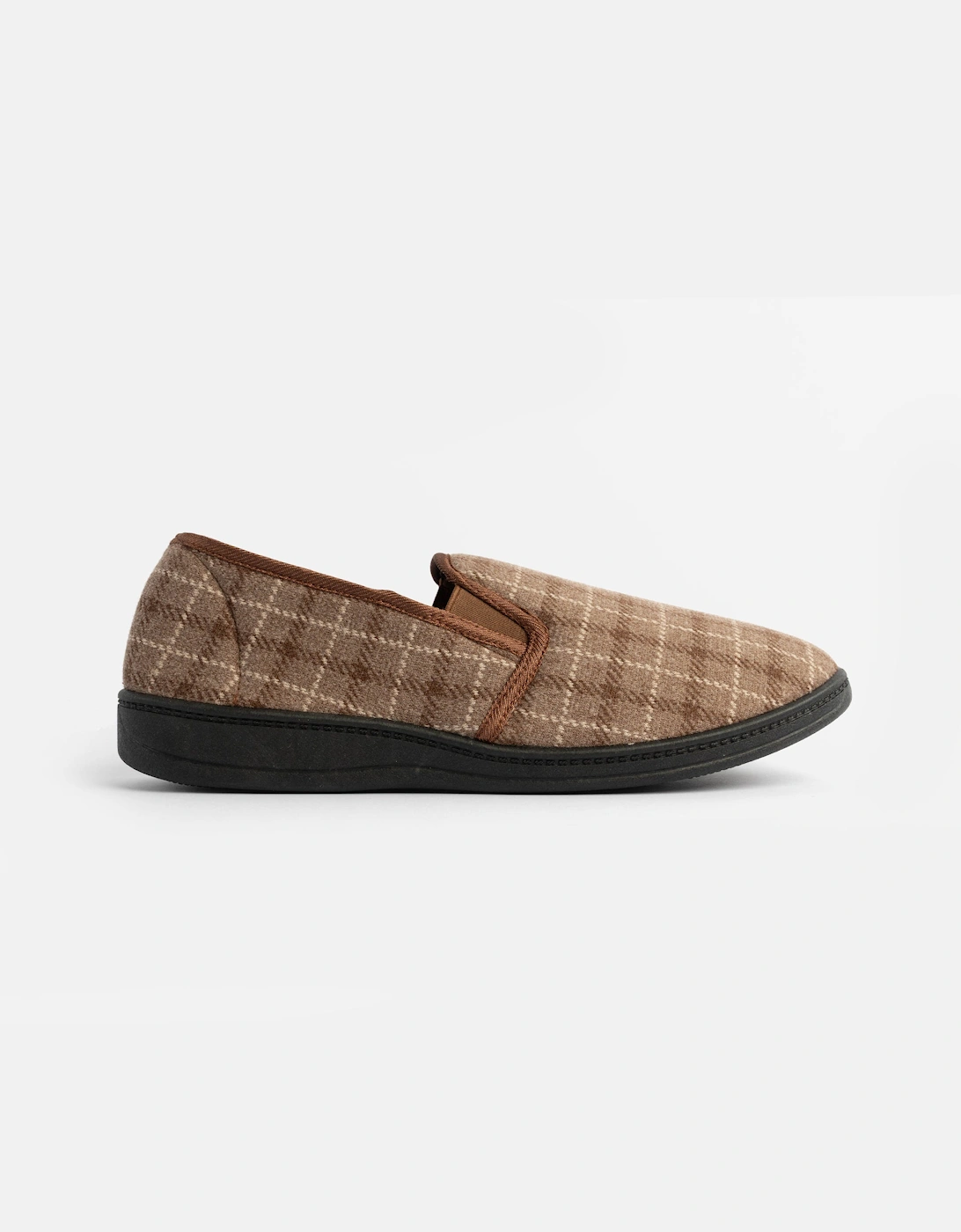 Jojoe Jojoe Men's Jo & Joe GORDON Mens Full Slippers Checkered Brown
