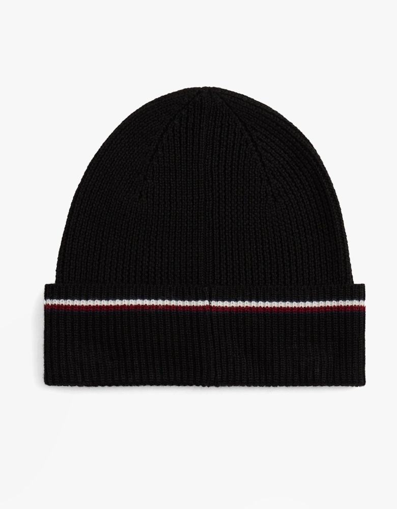 Signature Tape Mens Wool Beanie Black