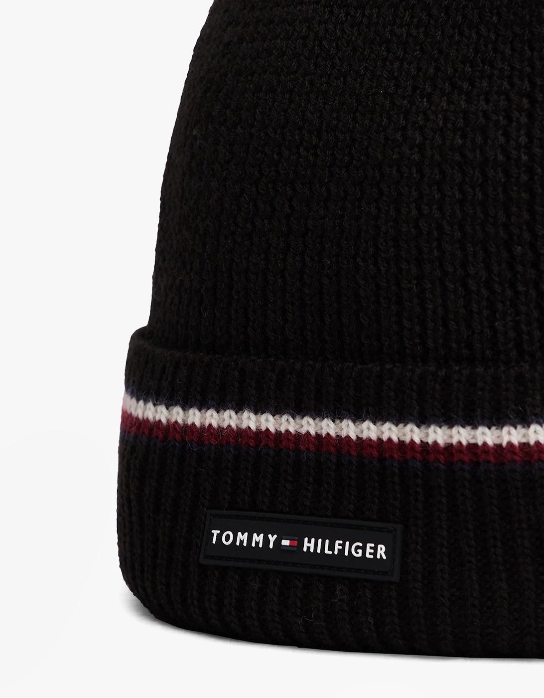Signature Tape Mens Wool Beanie Black
