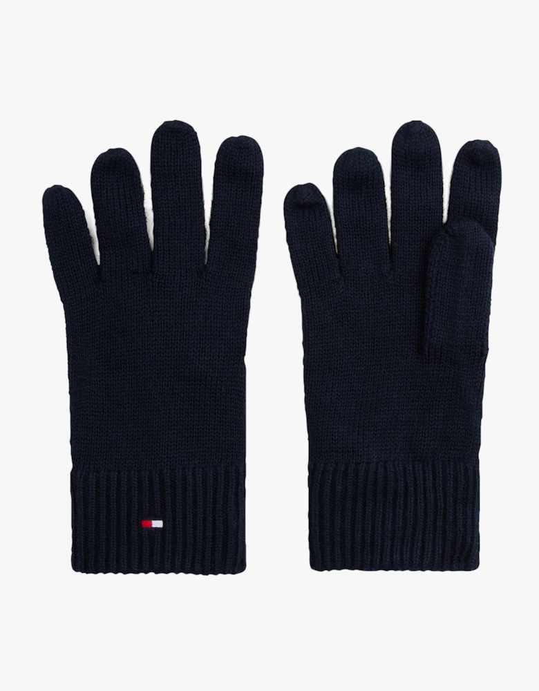 Mens Flag Embroidery Gloves With Cashmere Navy