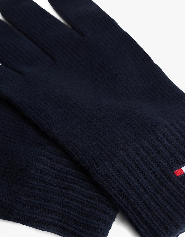 Mens Flag Embroidery Gloves With Cashmere Navy