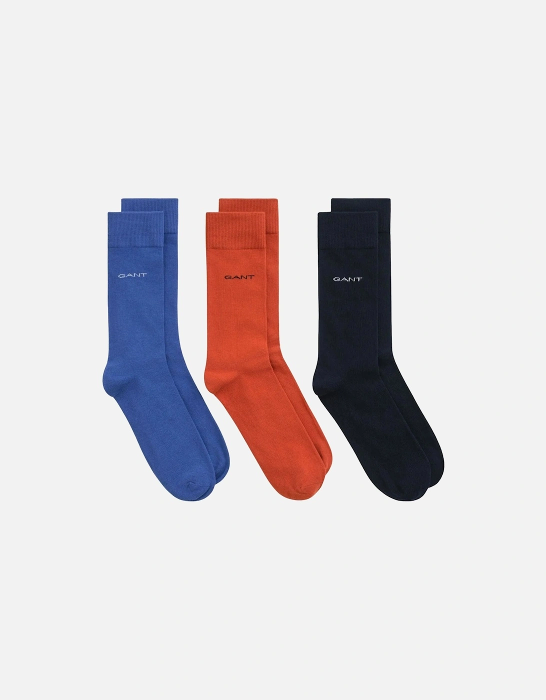3-Pack Soft Cotton Socks, Blue/Orange/Black, 3 of 2