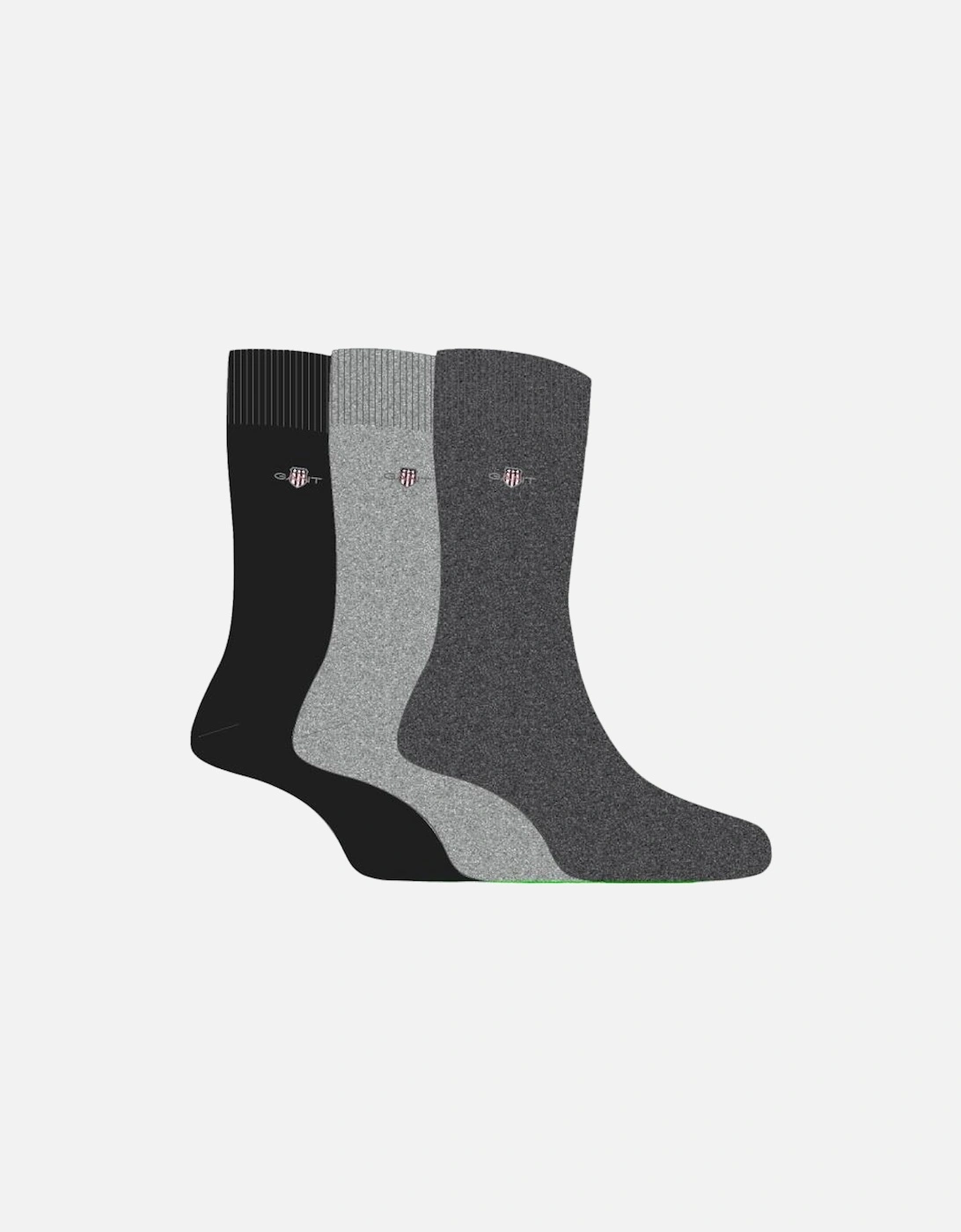 3-Pack Shield Logo Socks, Black/Grey Combo, 4 of 3