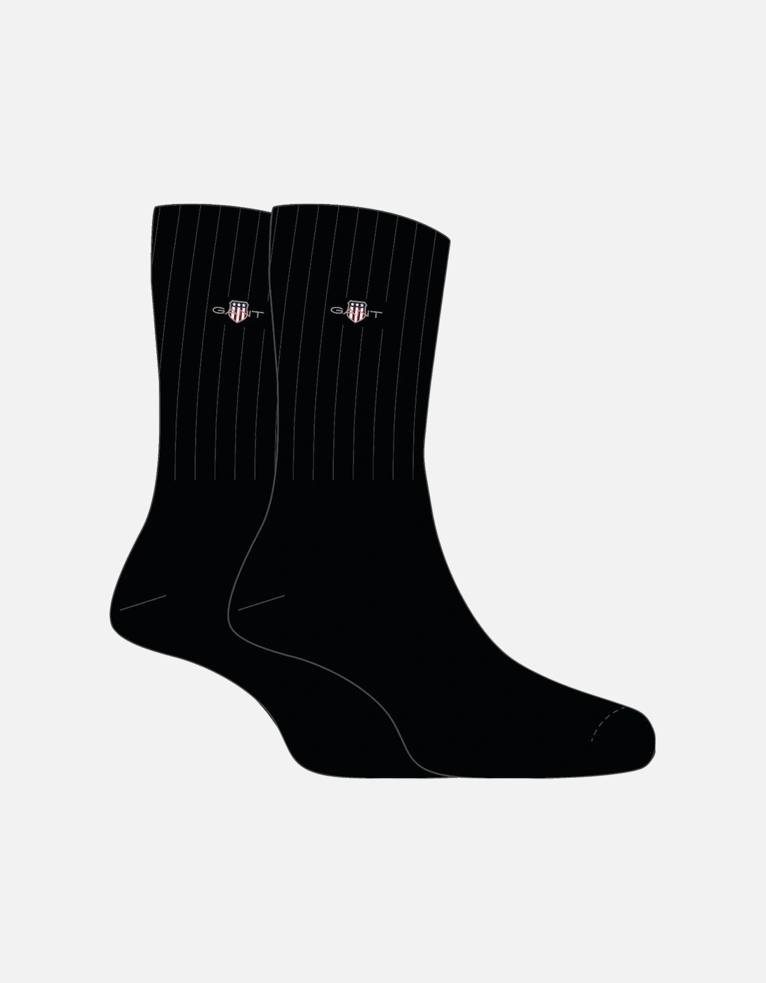 2-Pack Shield Logo Sports Socks, Black, 5 of 4