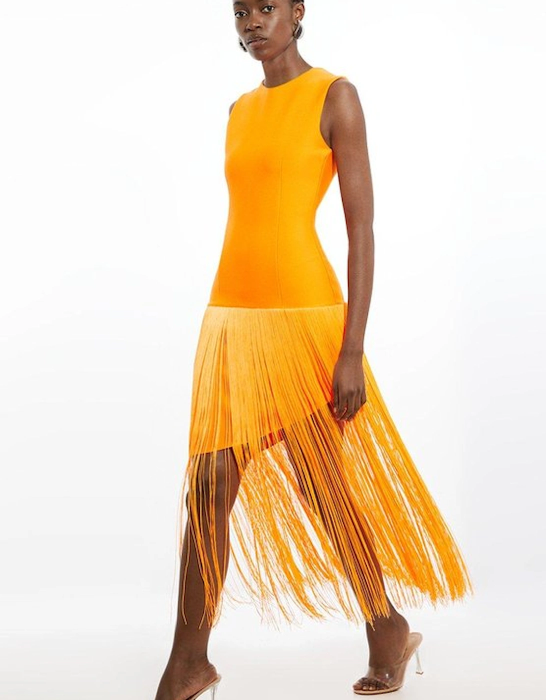 Figure Form Bandage Tassel Hem Knitted Dress, 5 of 4