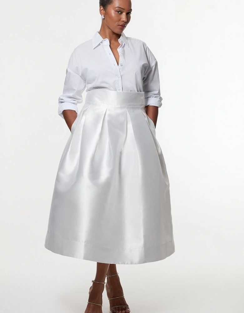 Plus Size Twill Prom Maxi Skirt
