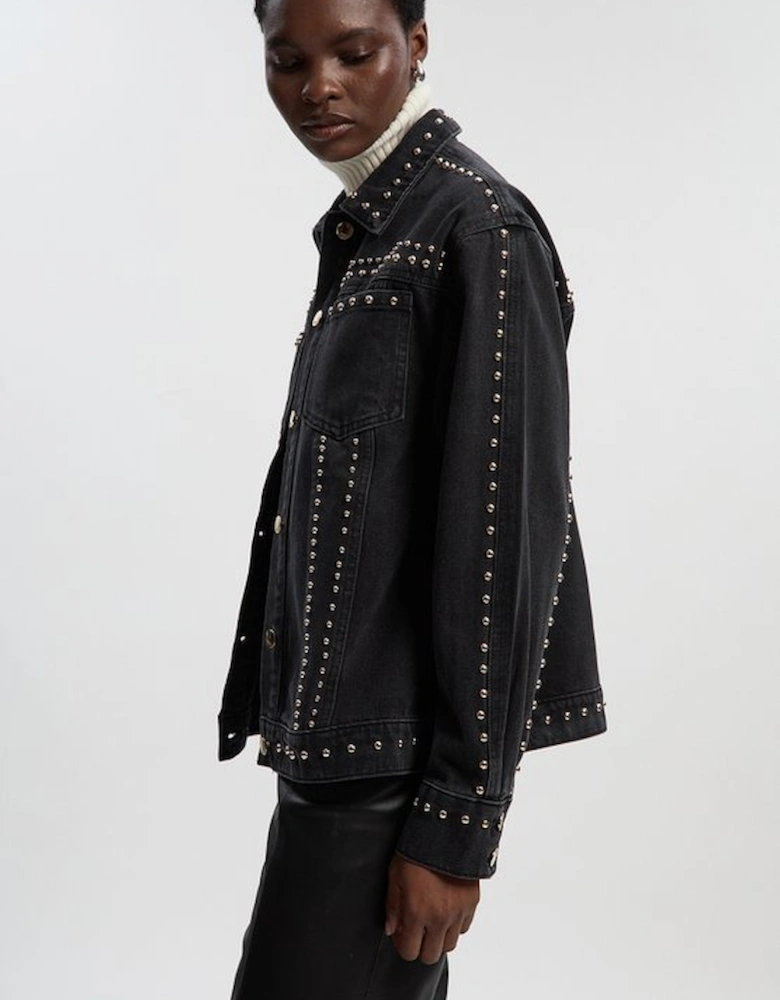 Denim Studded Jacket