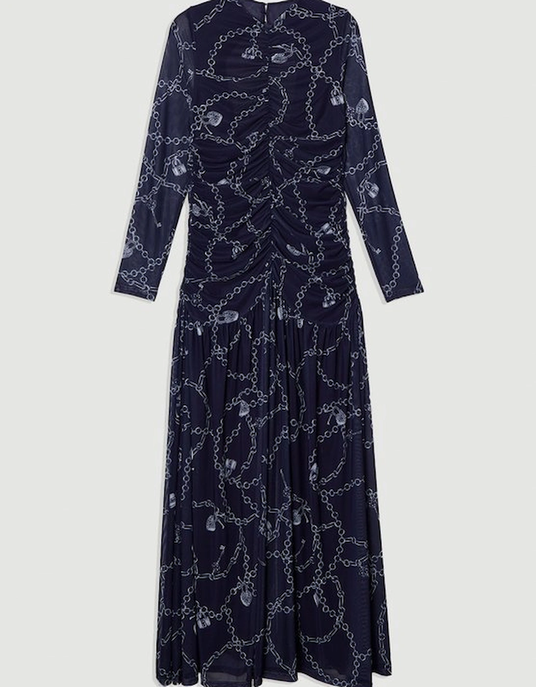 Plus Size Chain Print Mesh Maxi Dress