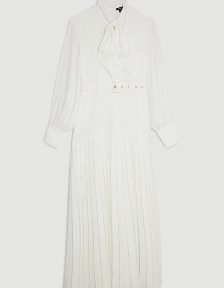 Jersey Ponte Georgette Mix Midi Dress