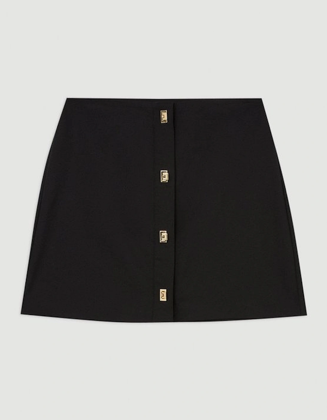 Techno Cotton Woven Skirt With Gold Clasp