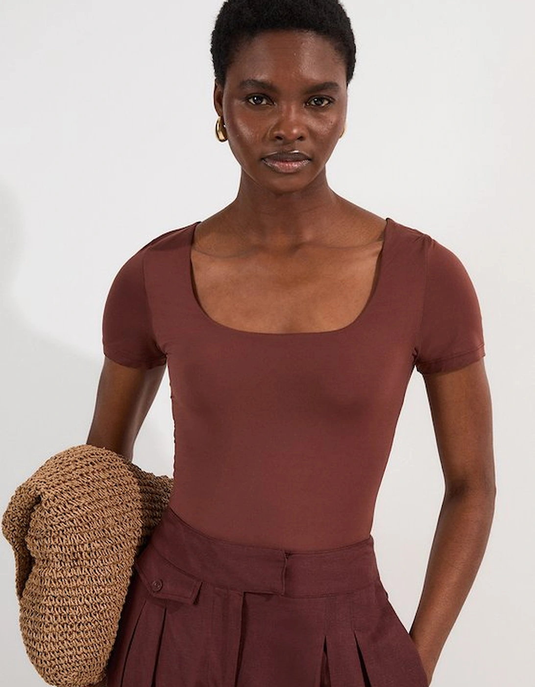 Contour Jersey Short Sleeve Scoop Neck Top, 2 of 1