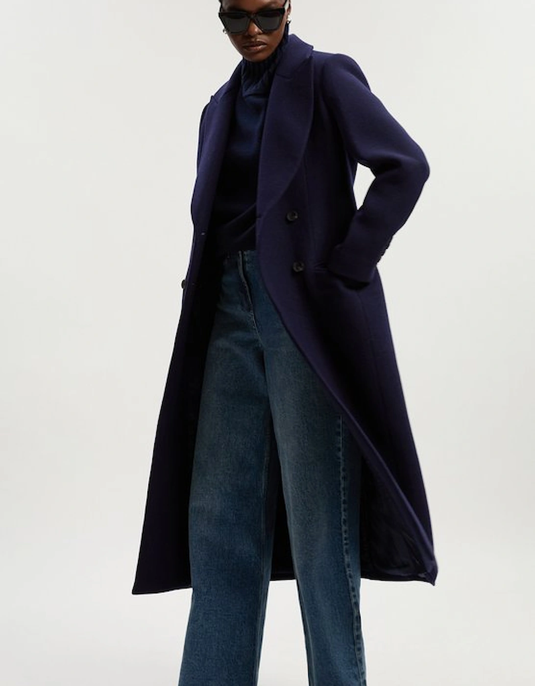 Petite Wool Double Breasted Tailored Midi Coat, 2 of 1