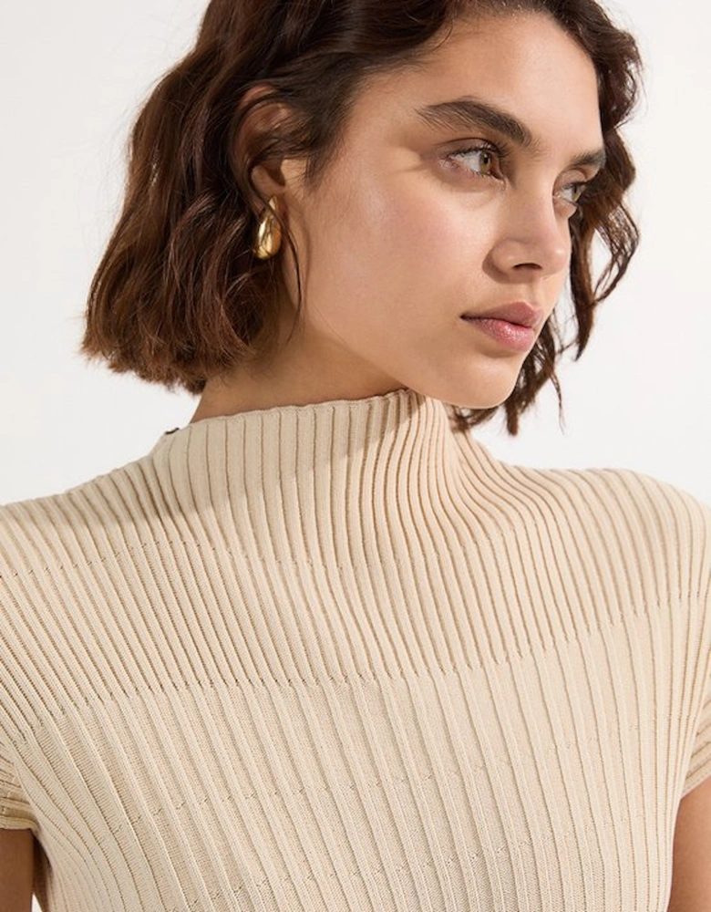 Stitch Detail Knit Midi Dress