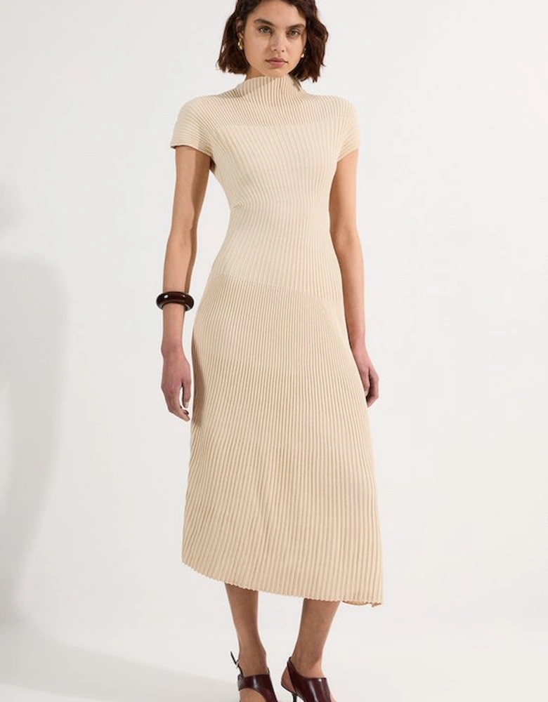 Stitch Detail Knit Midi Dress