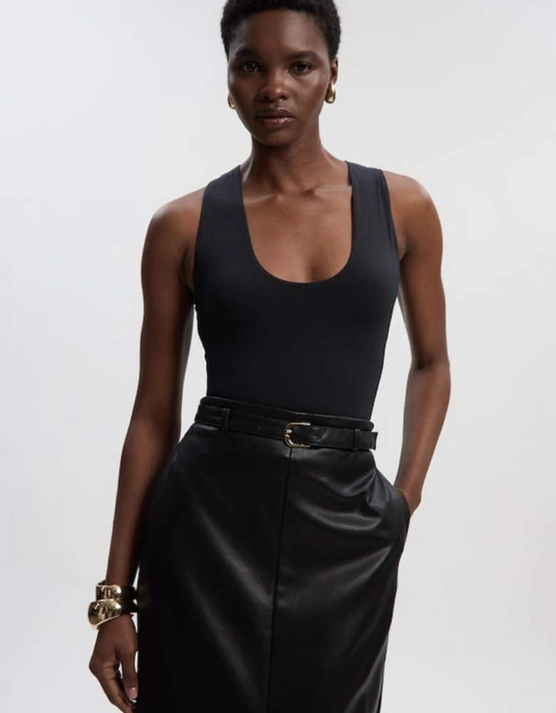 Halter Neck Contour Jersey Bodysuit