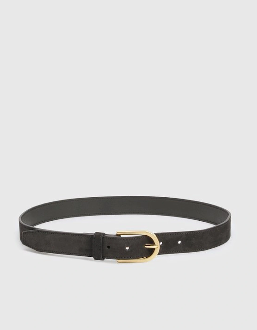 Suede Rounded Buckle Belt