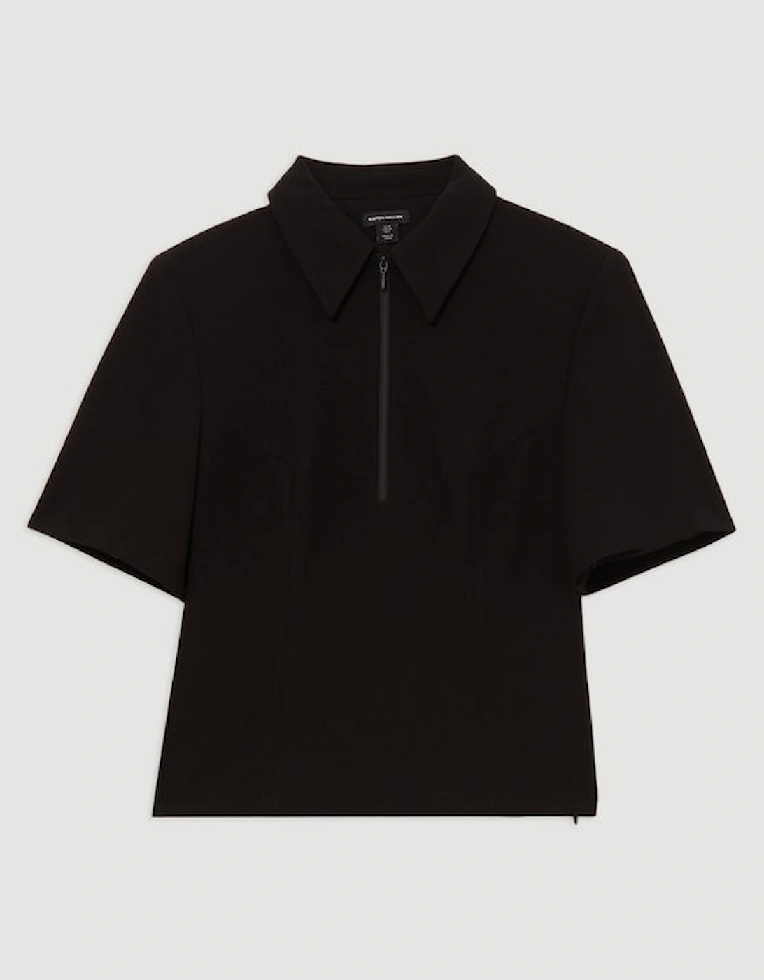 Compact Stretch Essential Tailored Collar Top