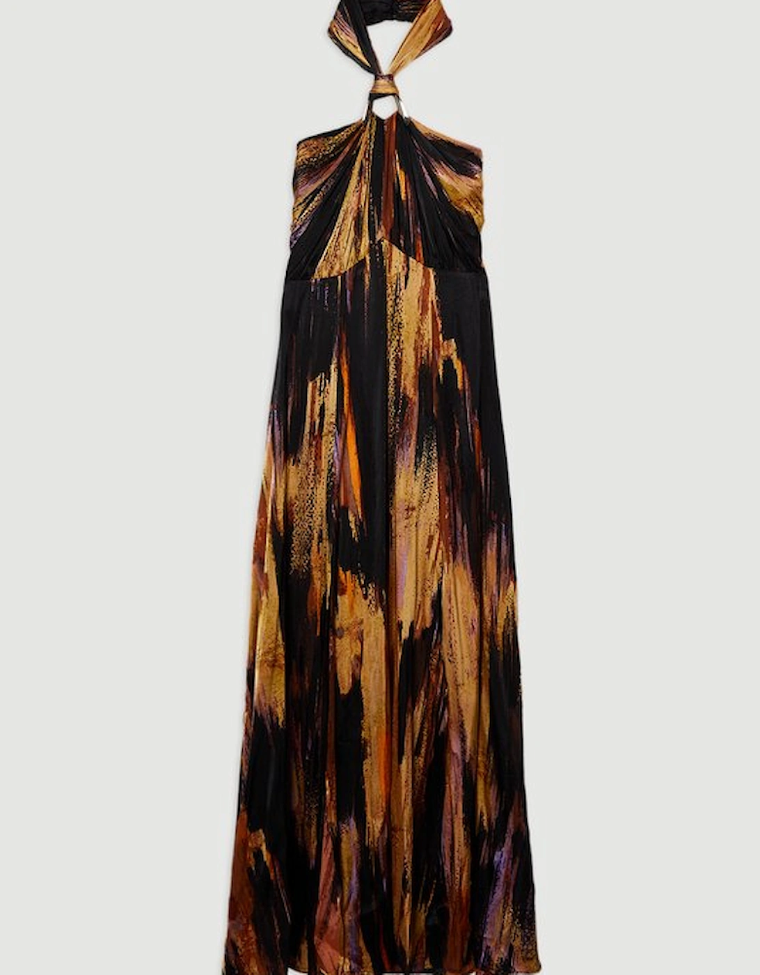 Marble Devour Halter Neck Maxi Dress