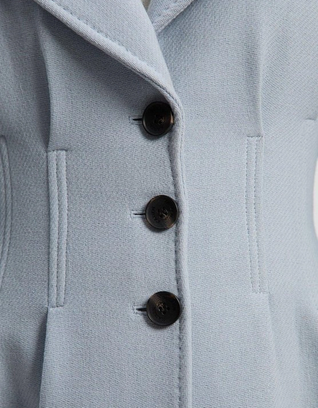 Petite Wool Corset Detail Full Skirted Tailored Maxi Coat