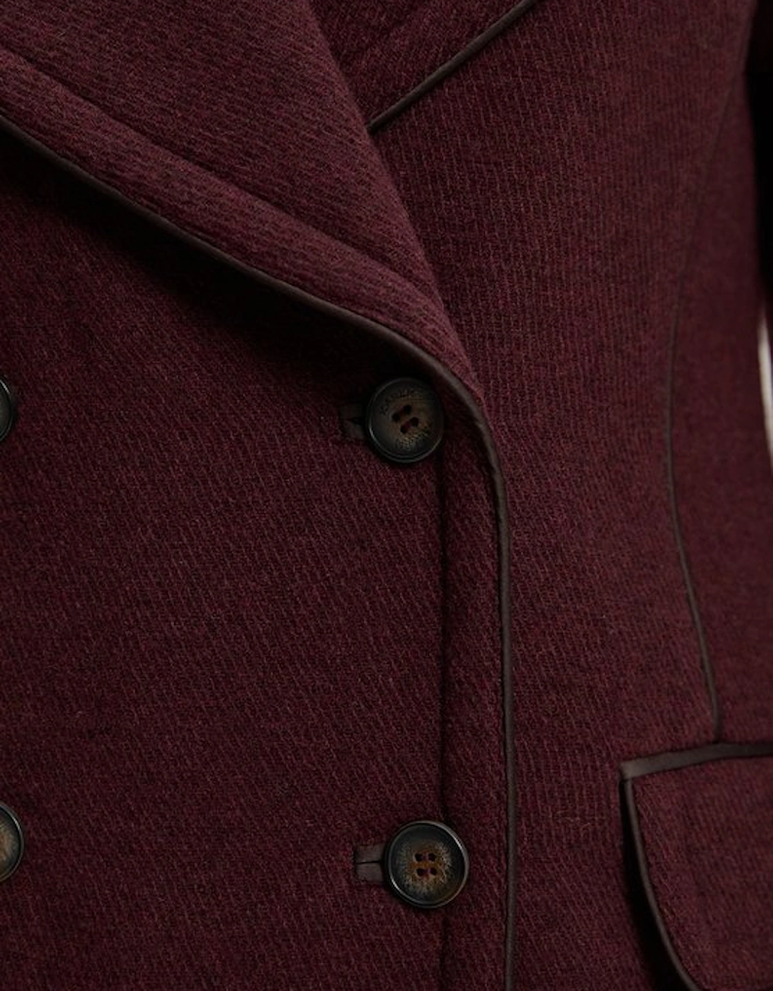 Wool Hybrid Double Breasted Tailored Midi Coat With Removable Padded Lining