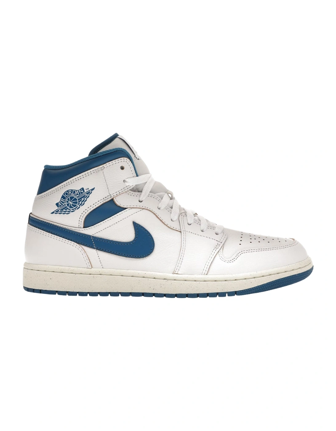 Air Jordan 1 Mid Se Blue Logo White Trainers, 5 of 4