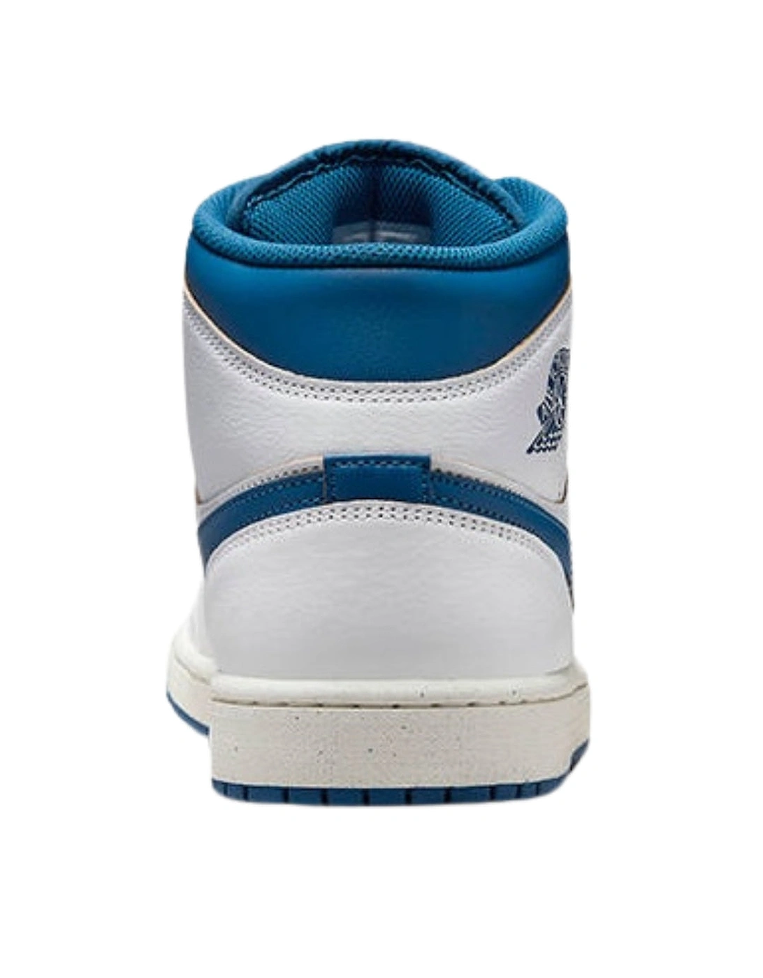 Air Jordan 1 Mid Se Blue Logo White Trainers