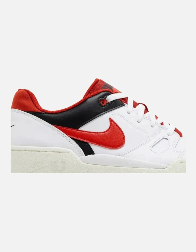 Full Force Lo Red Detail White Sneakers