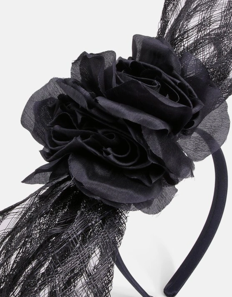 Mesh Floral Bow Headband