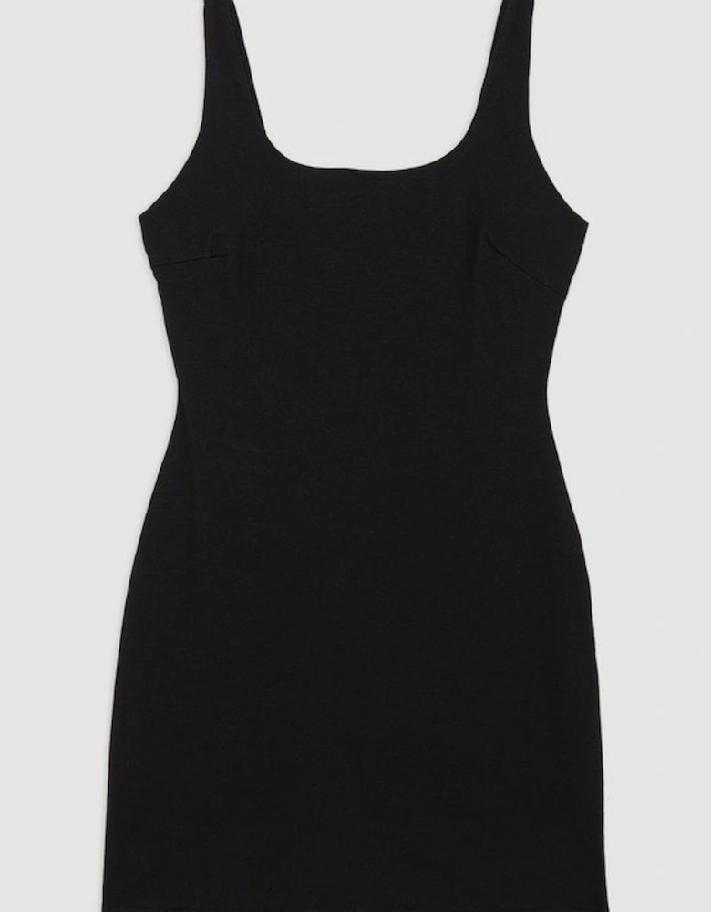 Stretch Cotton Jersey Strappy Mini Dress