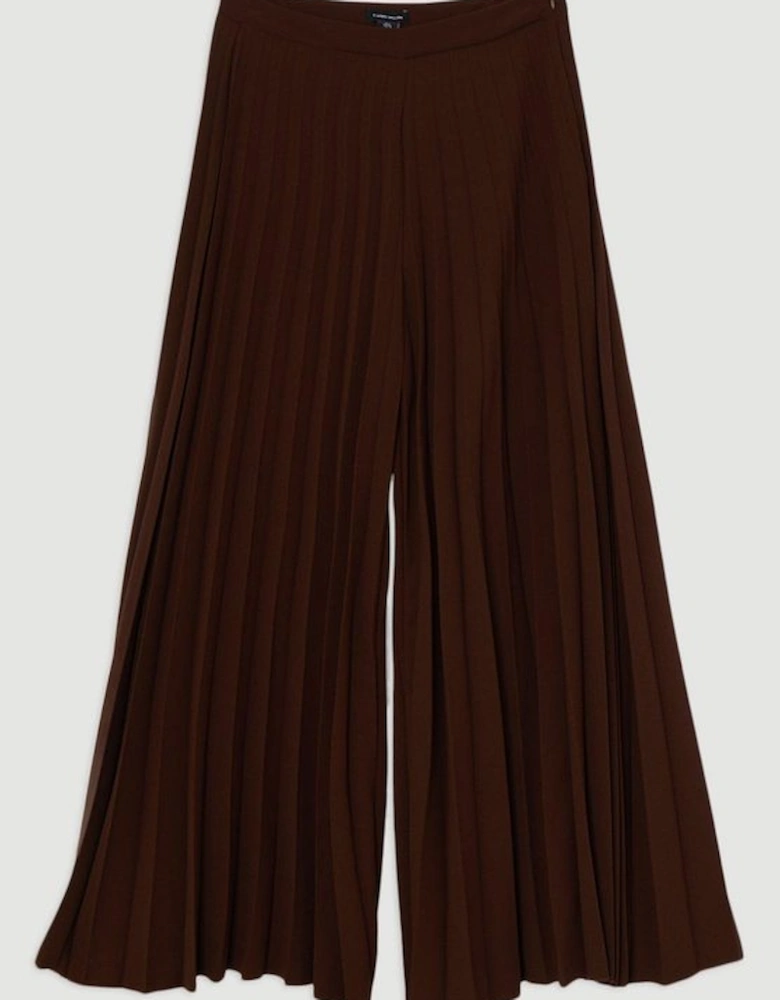 Tailored Crepe Pleated Full Midi Trouser