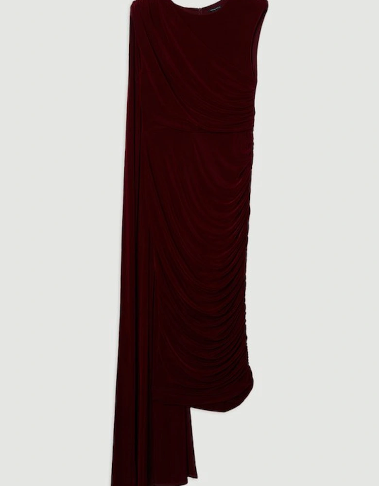 Premium Slinky Crepe Scarf Detail Maxi Dress