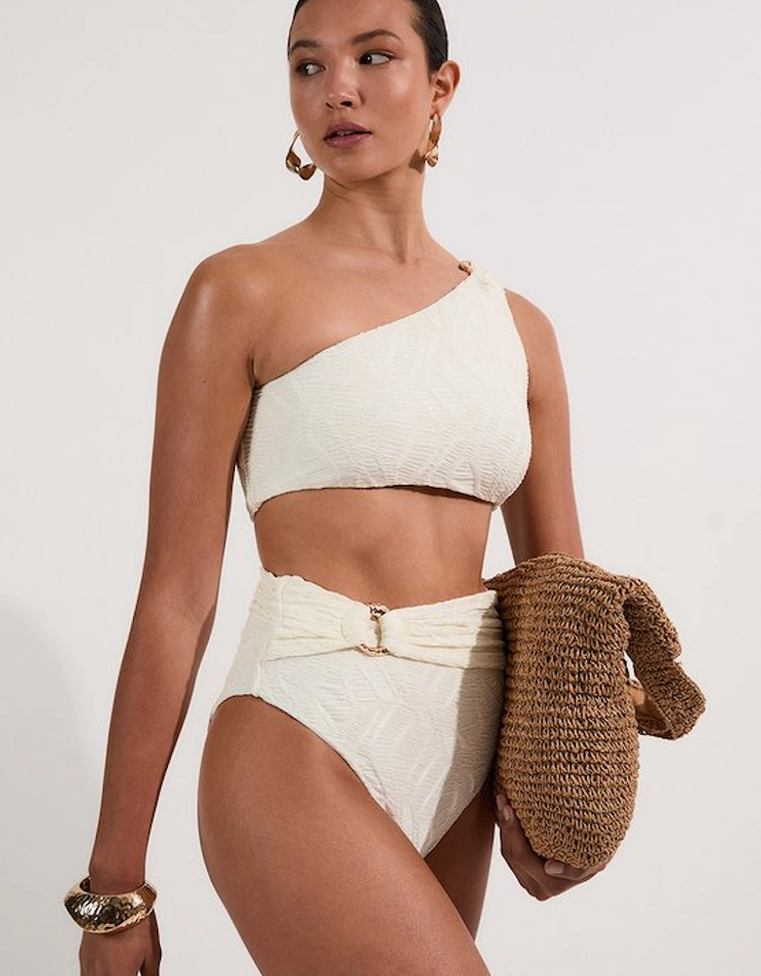 Textured Gold Trim Bikini Bottoms, 5 of 4