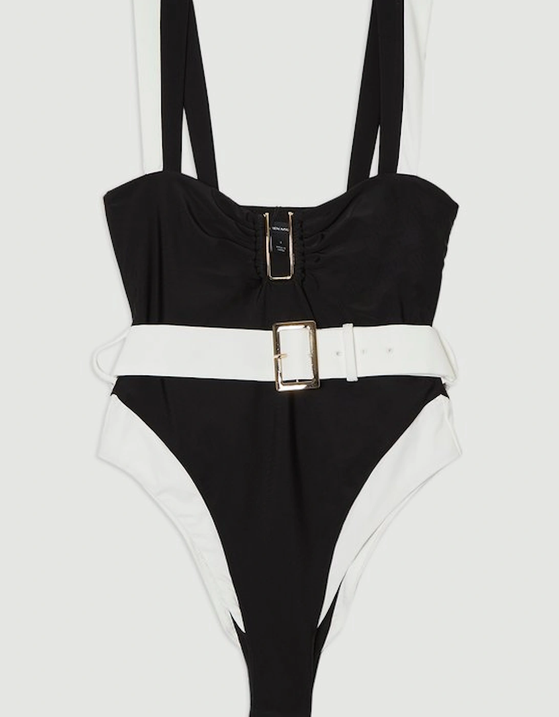 Contrast Trim High Cut Swimsuit