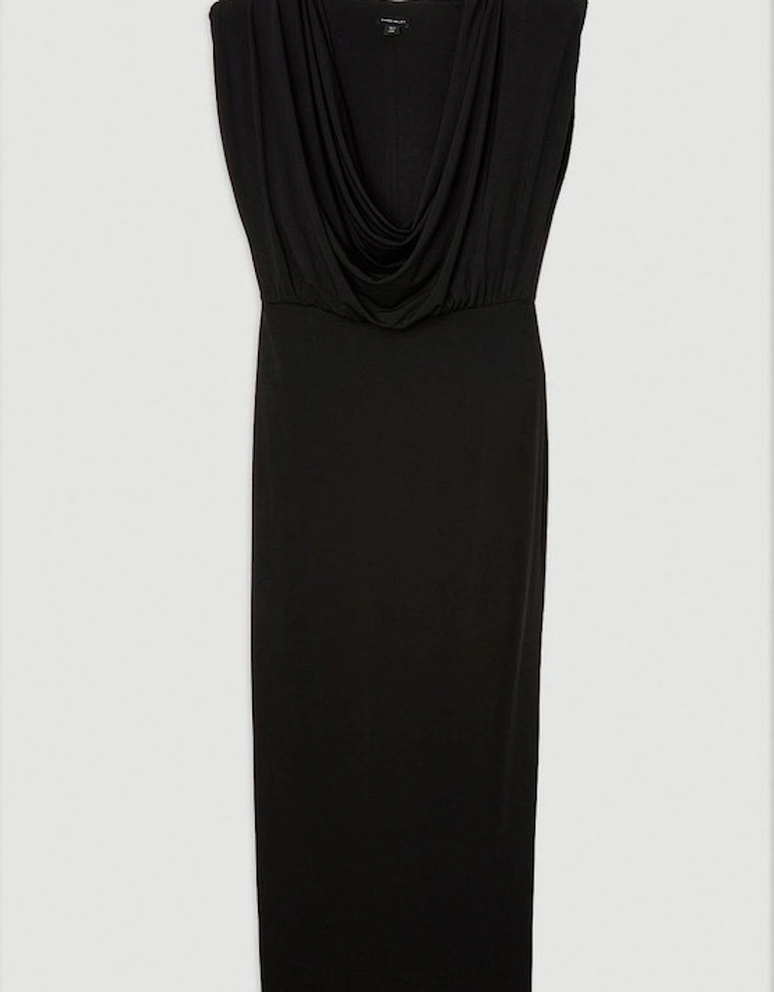 Cowl Neck Jersey Maxi Dress