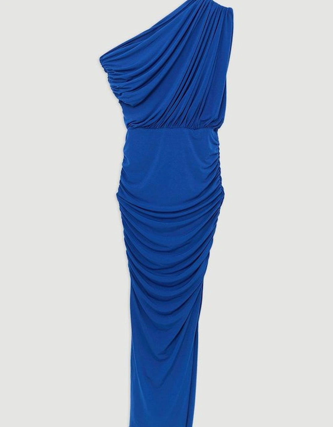 Jersey Crepe Asymmetric Neckline Maxi Dress
