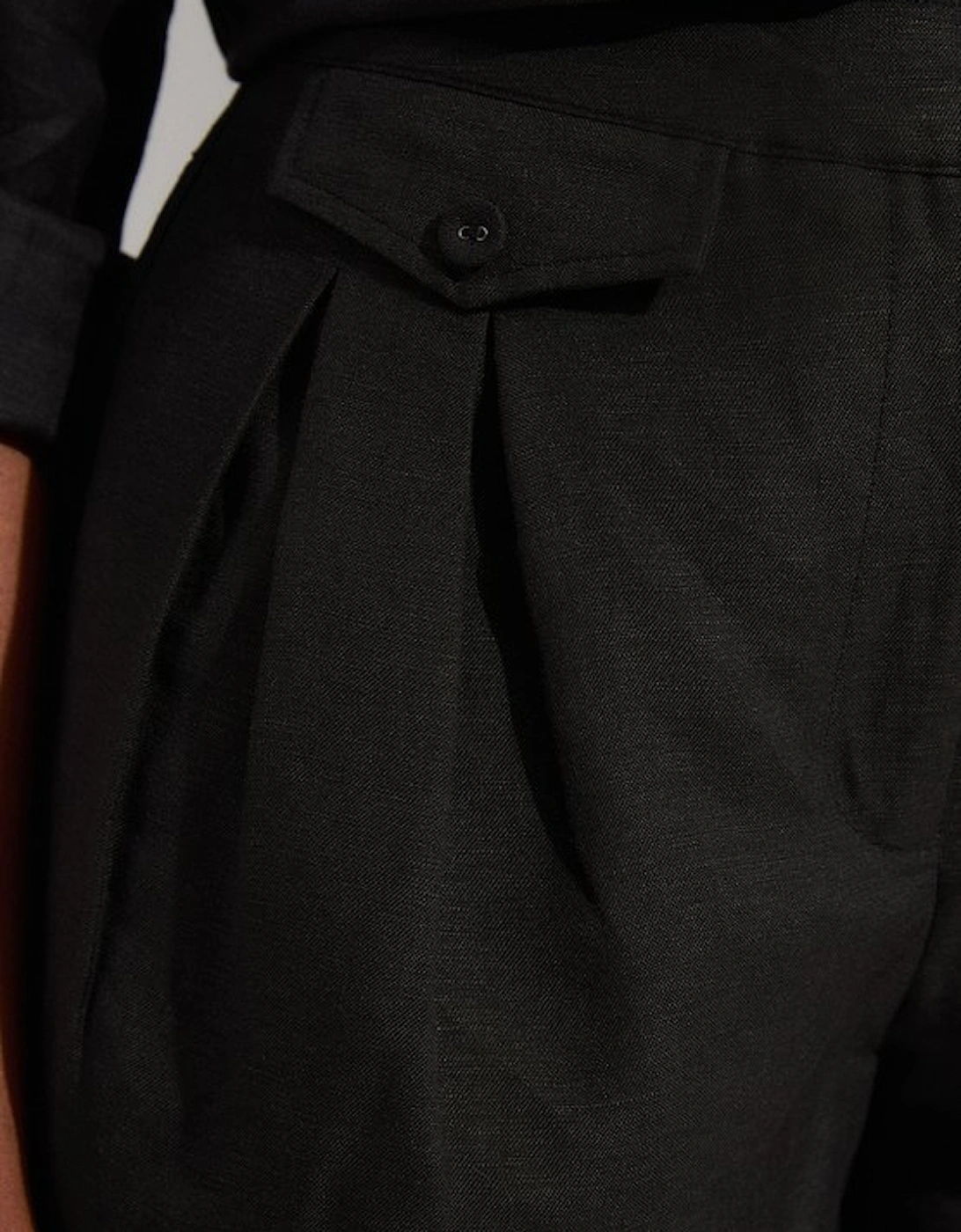 Tall Viscose Linen Woven Pocket Detail Short