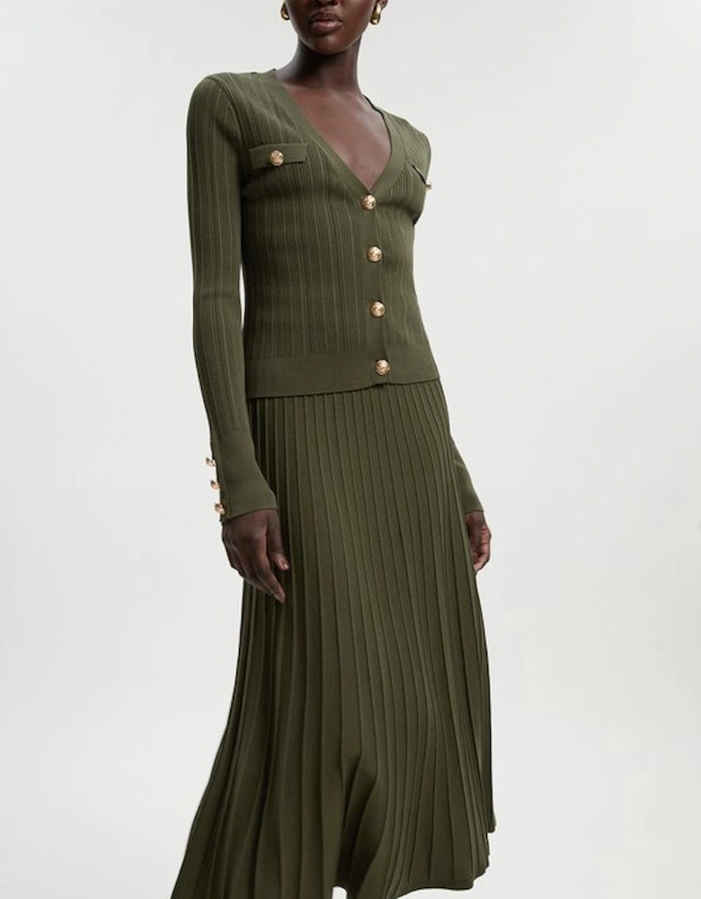 High Waisted Textured Knit Full Maxi Skirt