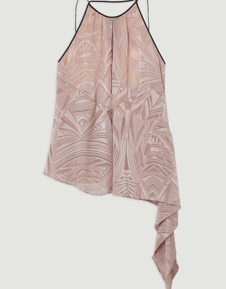 Amelia Graham Burnout Halter Neck Asymmetric Tunic