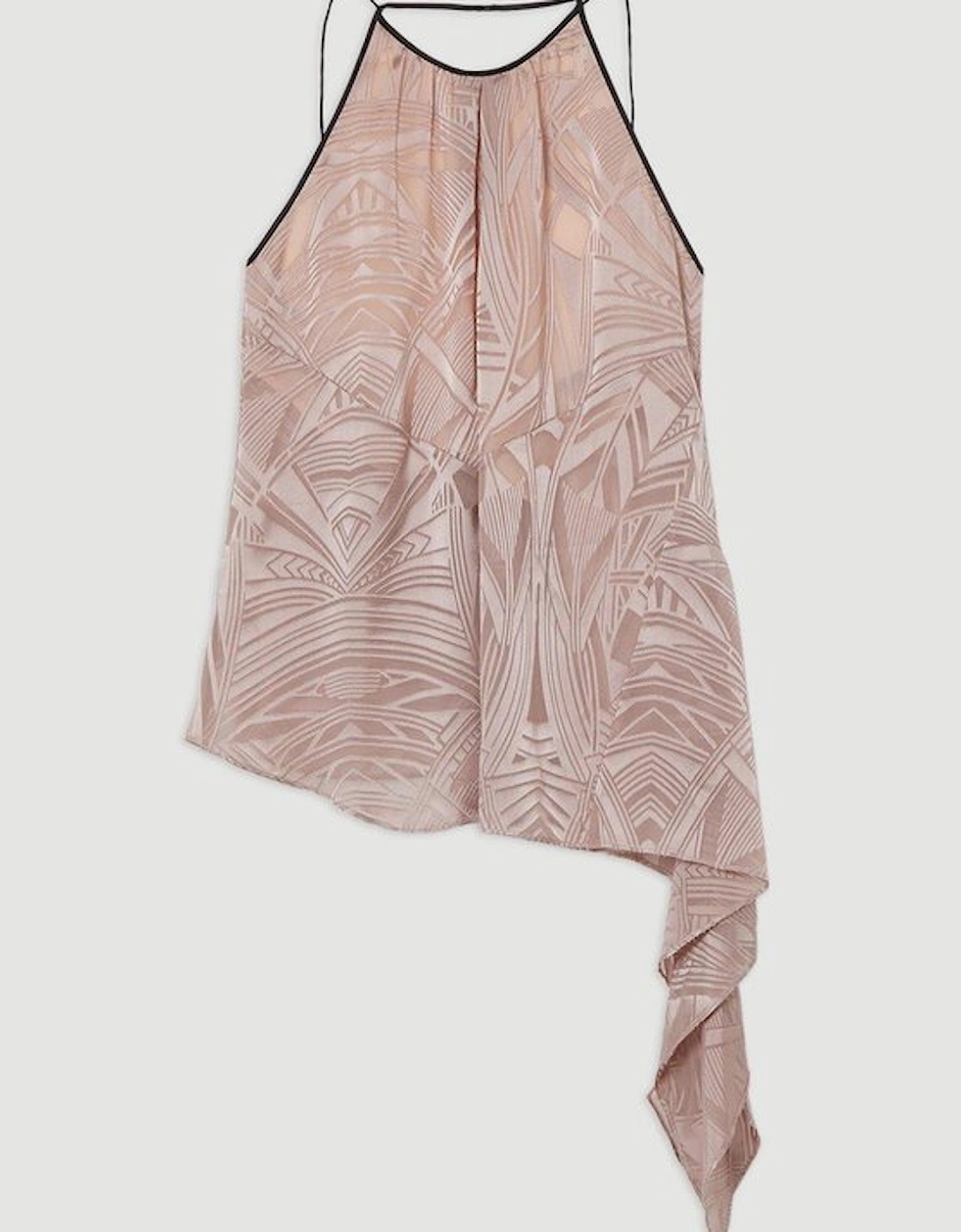 Amelia Graham Burnout Halter Neck Asymmetric Tunic