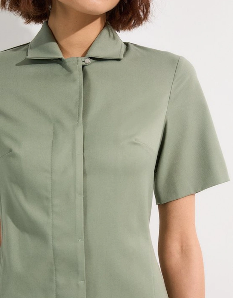Soft Structured Tailored Shirt Mini Dress