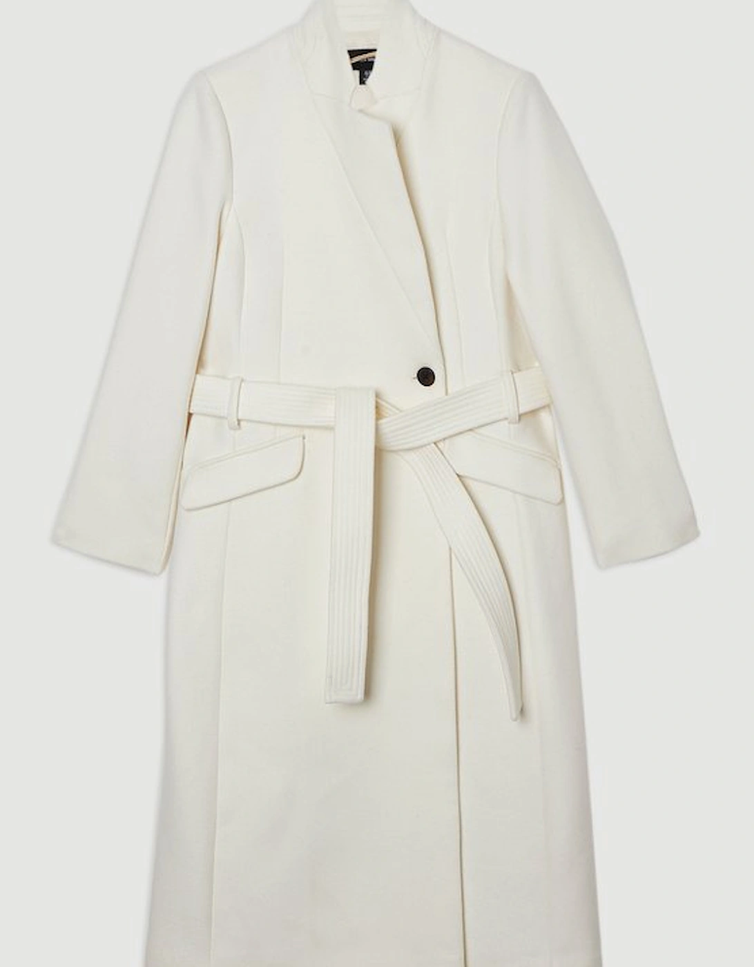 Wool Investment Notch Neck Tailored Midi Coat