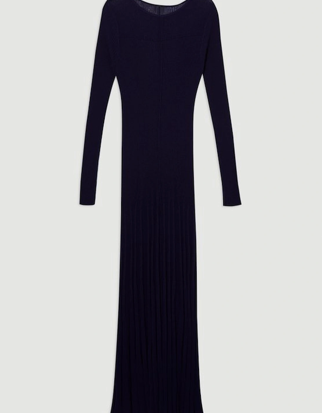 Drapey Sheer Rib Knitted Midi Dress