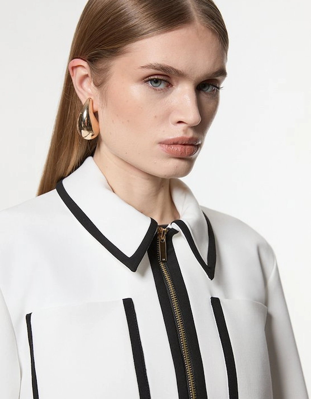 Compact Stretch Tipped Pocketed Tailored Jacket