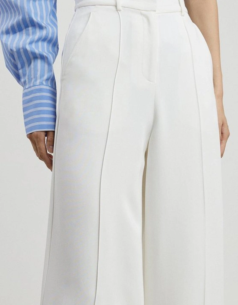 Petite Premium Woven Viscose Crepe Wide Leg Trouser